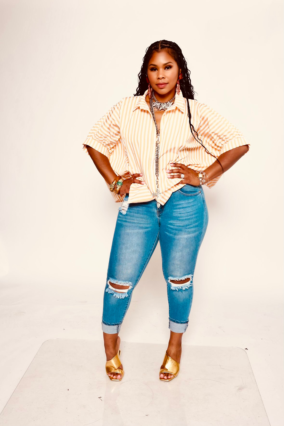 Thumbnail: Luve me - Oversized Striped Shirt