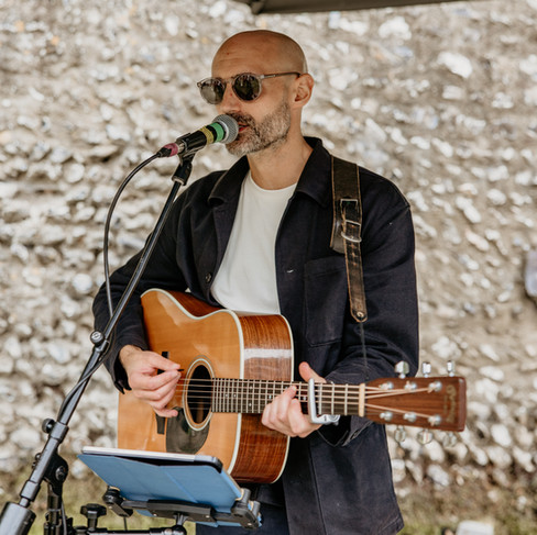 The singer during the drinks reception.