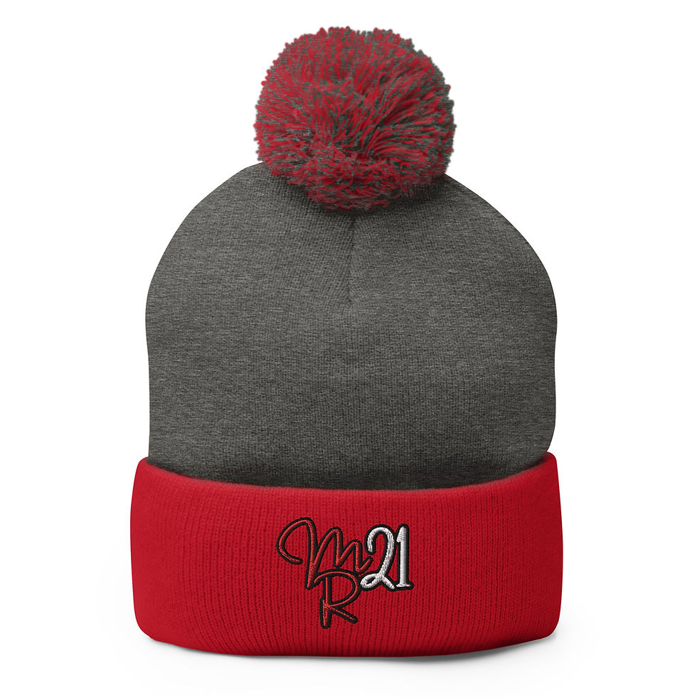 Thumbnail: Moose 21 Embroidered Pom-Pom Beanie