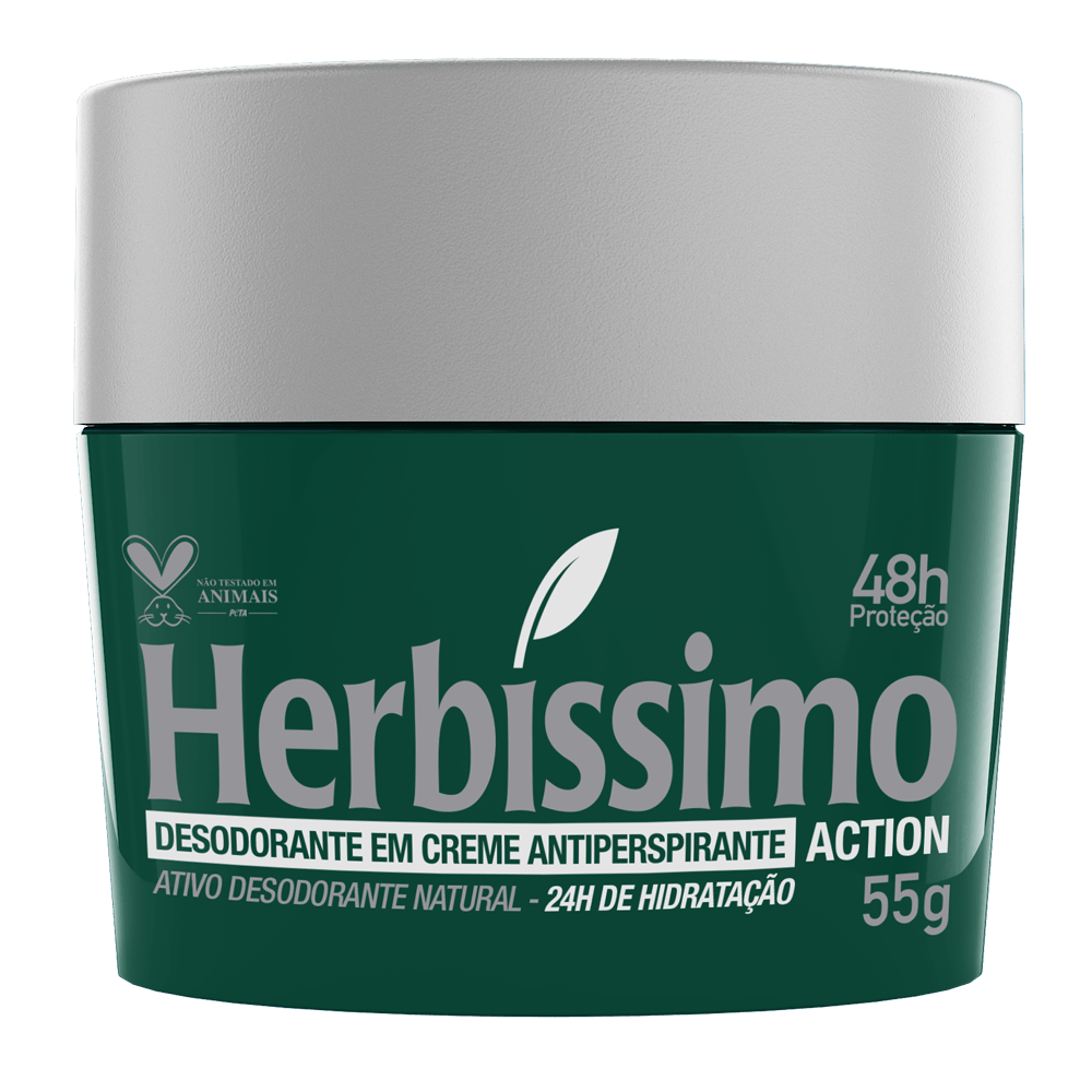 Desodorante Creme Antitranspirante Action Herbíssimo 55G