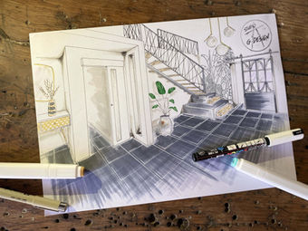 Perspective de mise en situation - Escalier