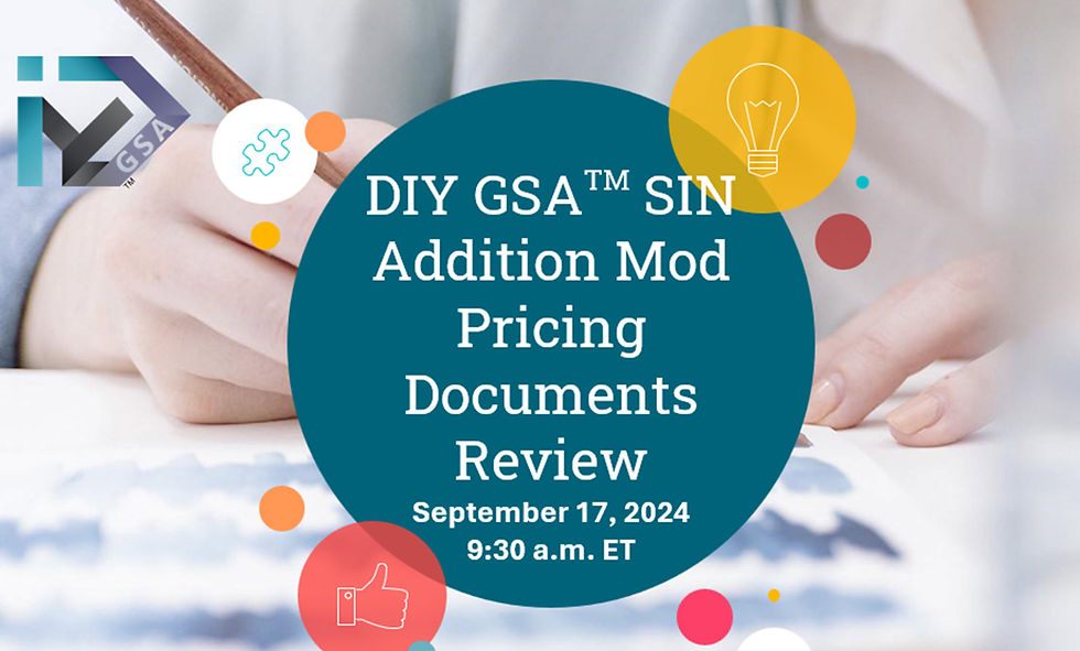 GSA Services SIN Addition Mod Pricing Documents Review