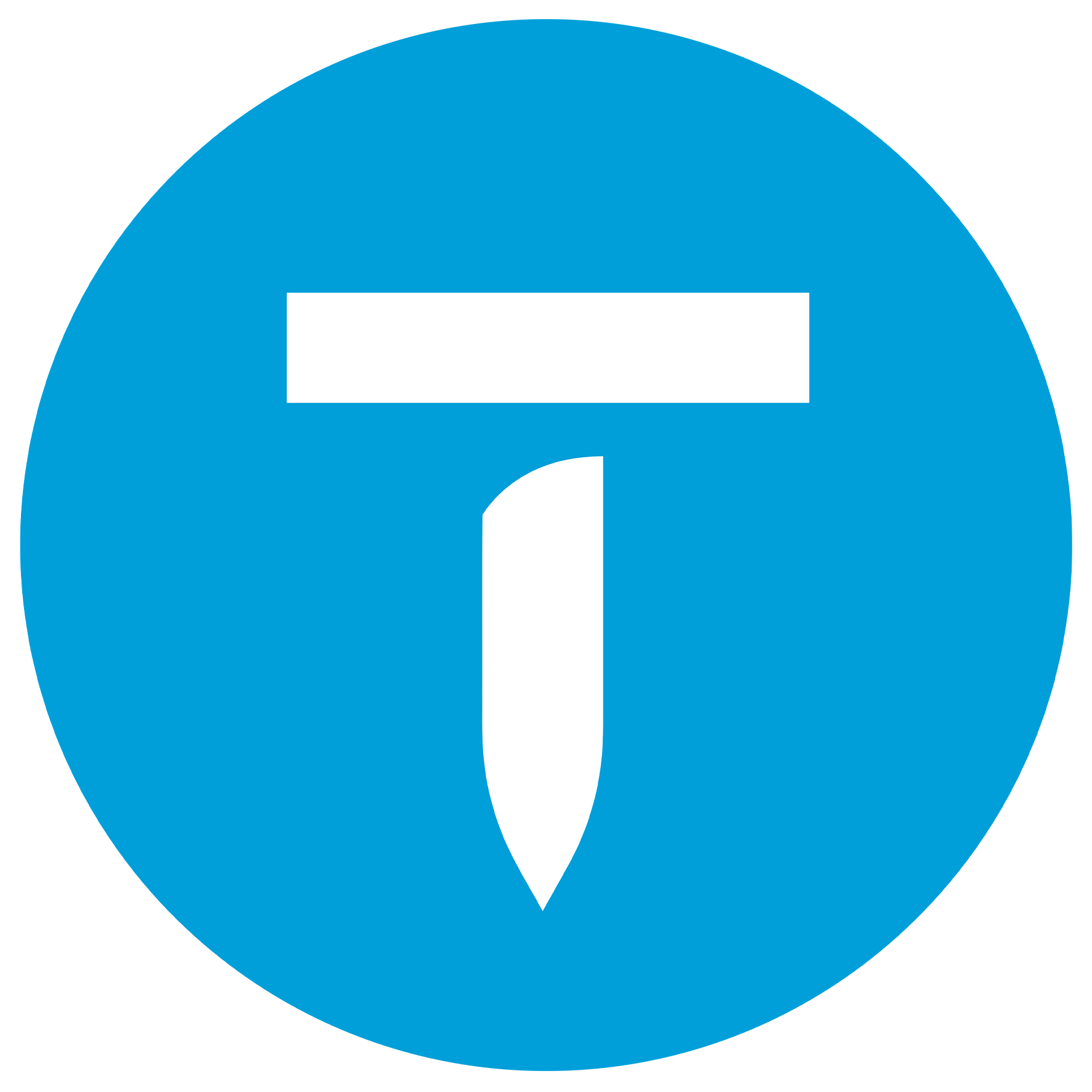 Blue circular logo with a white 'T' and a pointed shape below, representing the Thumbtack platform for client reviews and professional services.