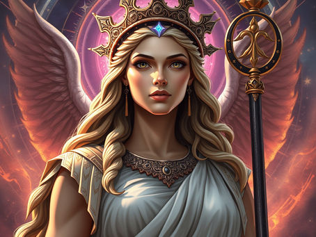 Goddess Athena with wings