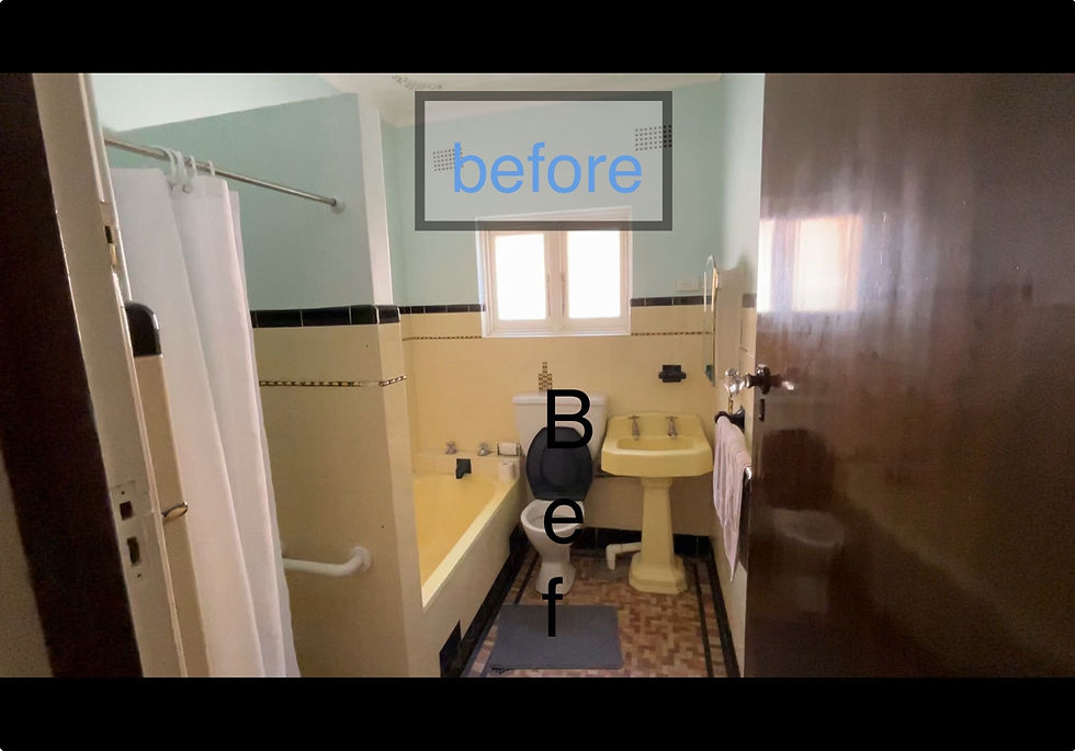 BEFORE -REMOVED WALL, RELOCATED FITTINGS