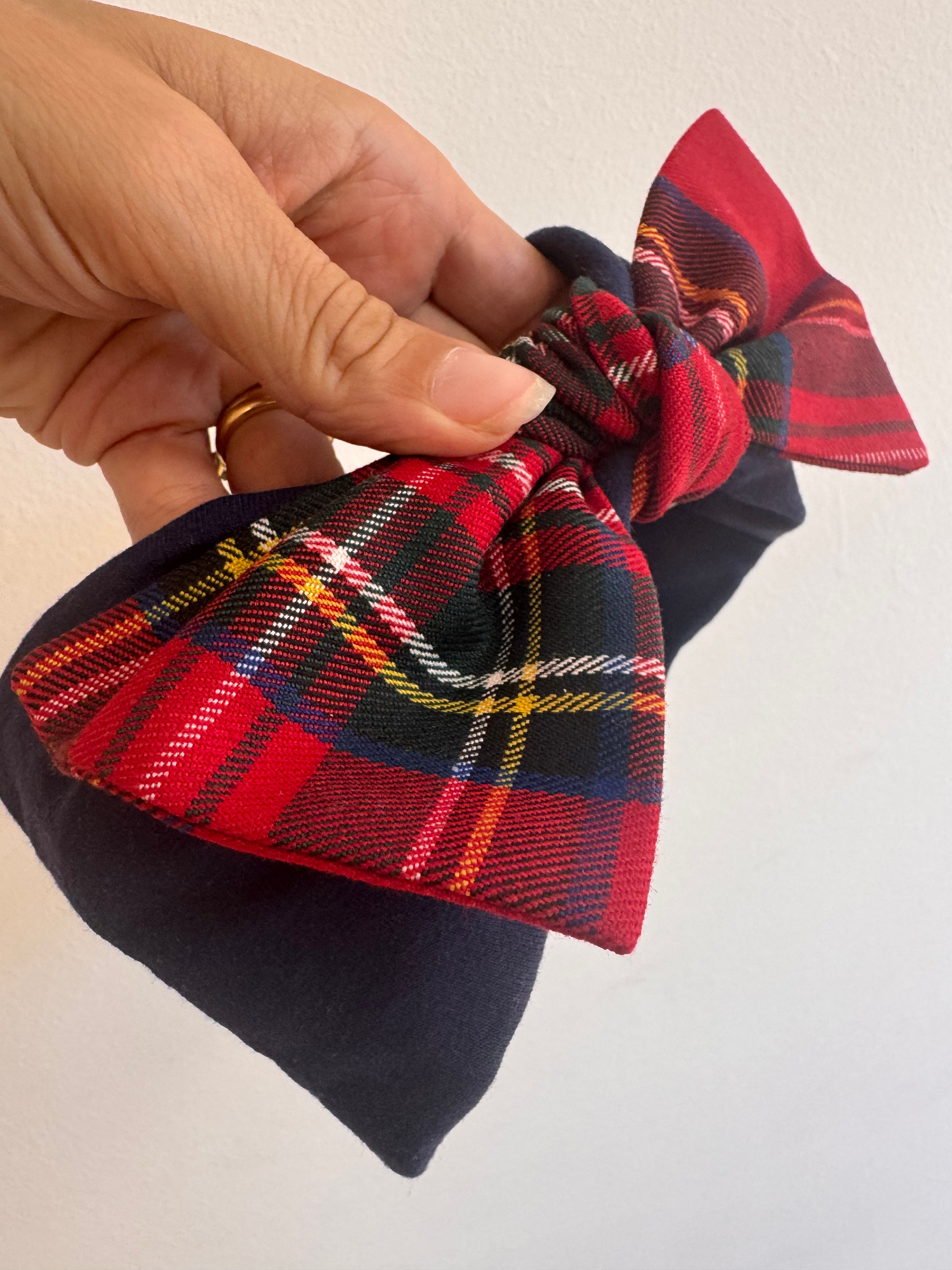 Fascia maxi fiocco tartan/blu (outlet inverno☃️)