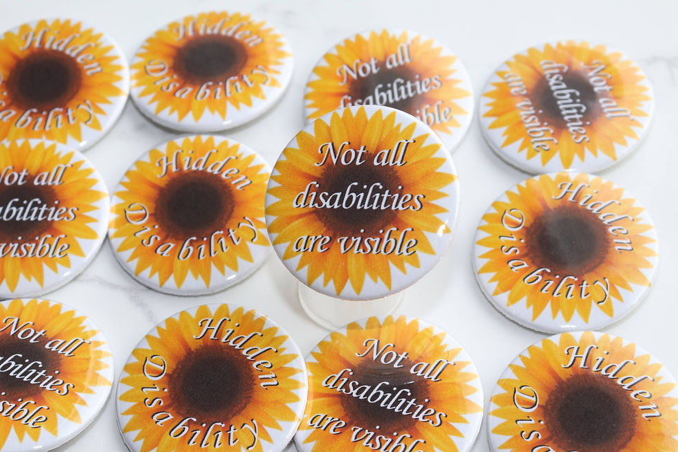 Sunflower buttons: "Not all disabilities are visible"