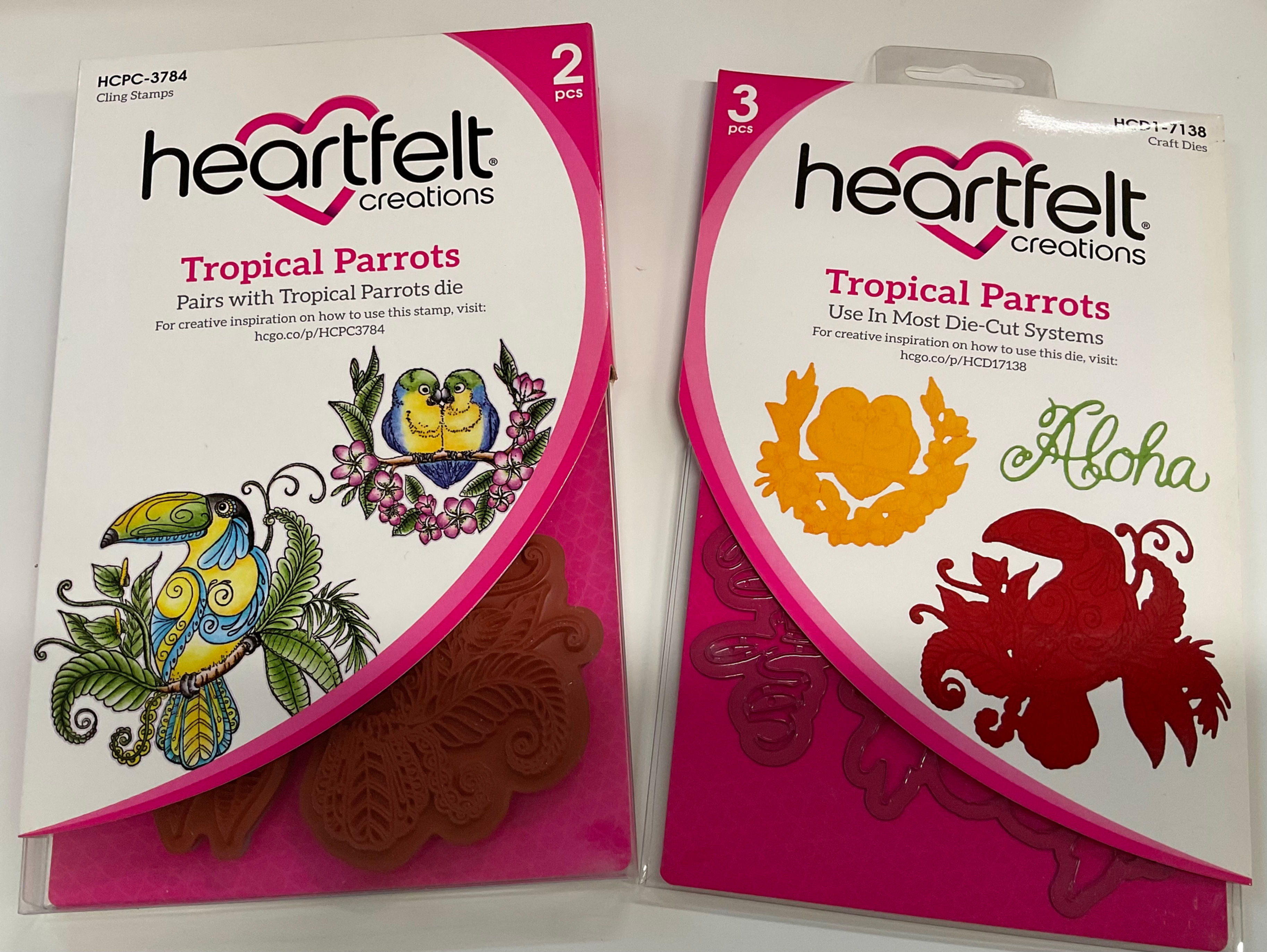 HFC “Tropical Parrots” Stamp + Die Set