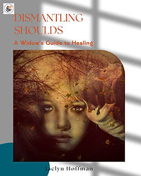 Tearful woman peering around trees
