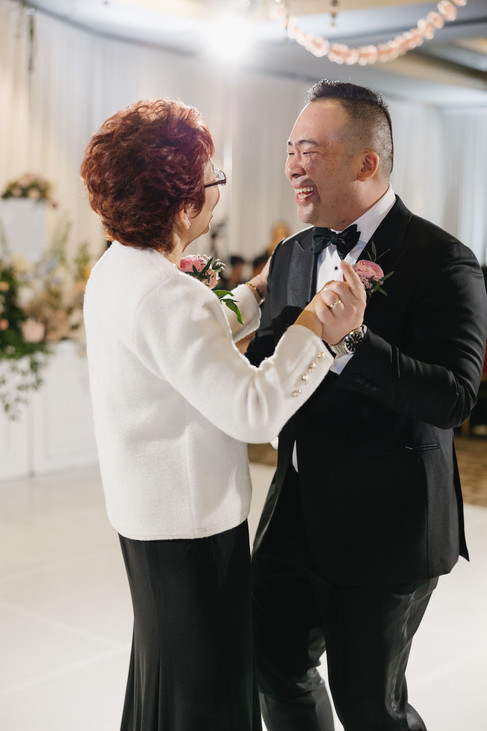 mother son dance during wedding reception