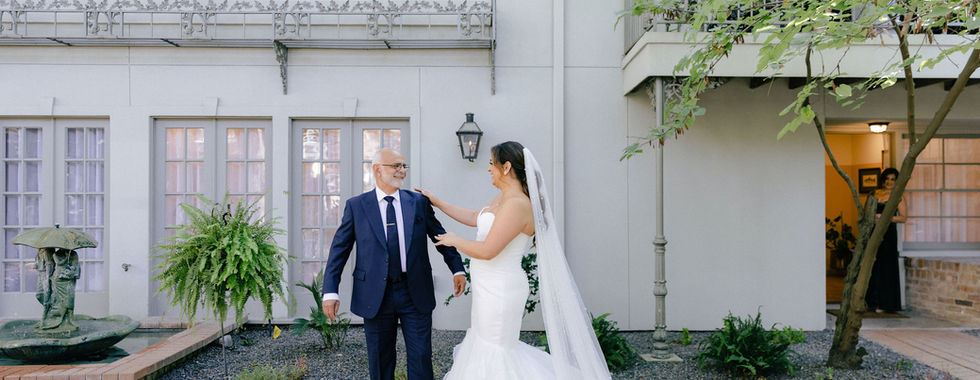 bride's first look with her father