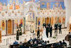 Wedding ceremony at Annunciation Greek Orthodox Cathedral