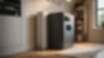 Eye-level view of a backup battery storage unit in a home