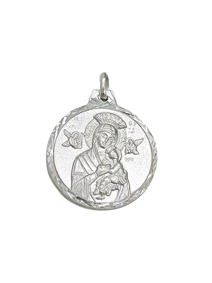 Thumbnail: Reversible Sacred Heart and Mother of Perpetual Help Pendant