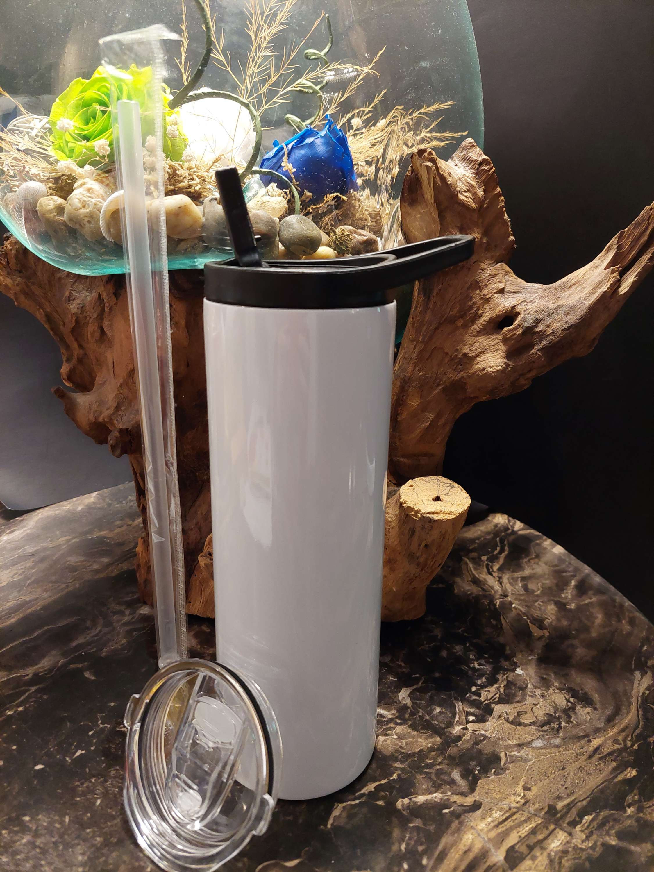 Tumbler 20 oz avec 2 couvercles vissables