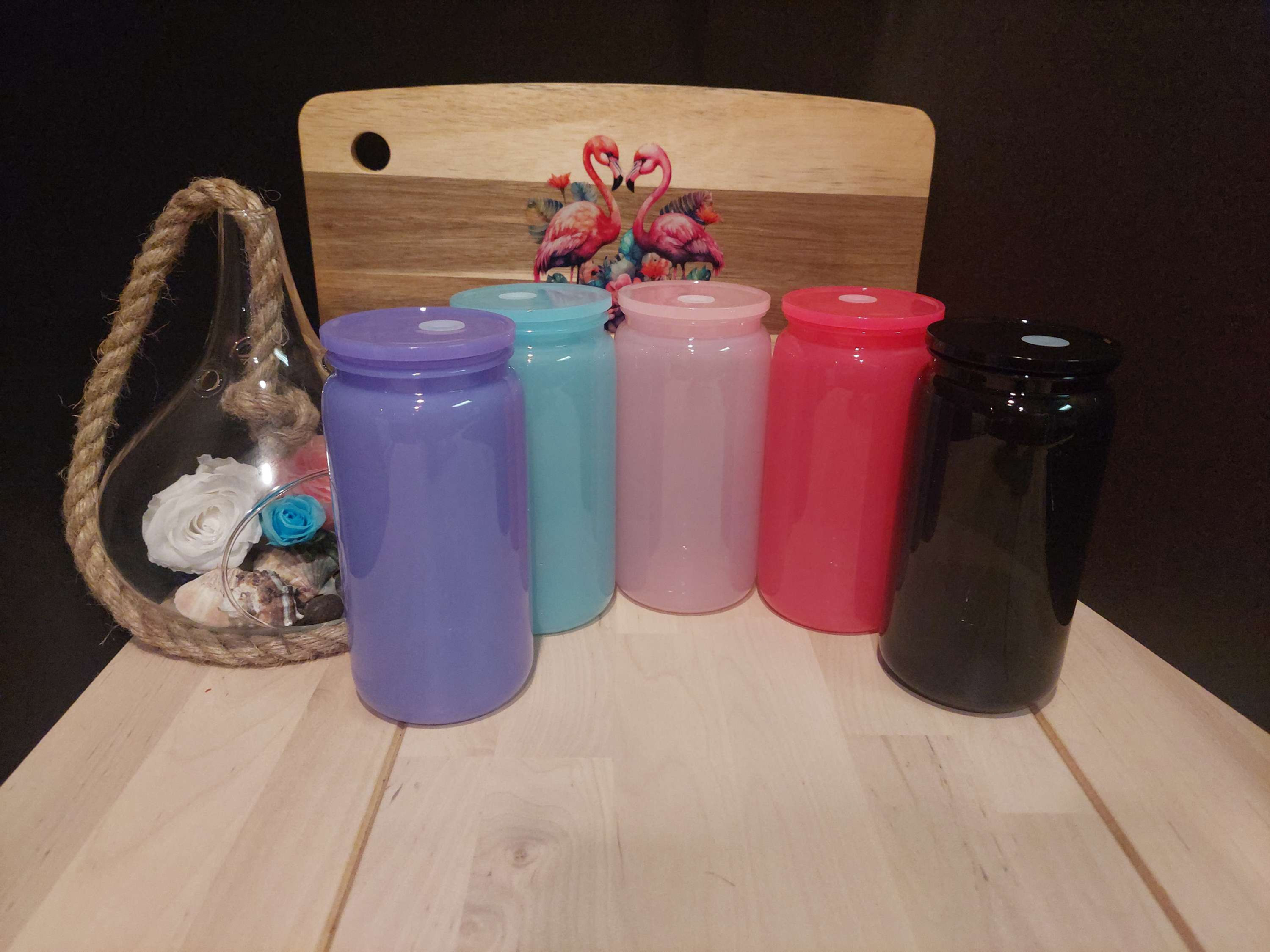 Verre 16 oz en plastique coloré