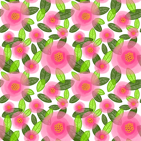 Motifs fleurs rondes - Rose