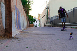 Skateboarder in an alley
