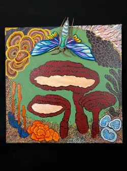 Le Reishi - Série de petites toiles présentant différents champignons