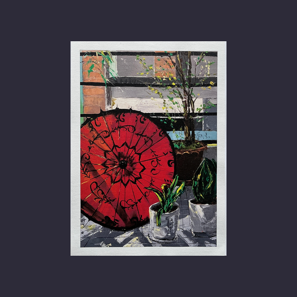 Myanmar Pathein Htee (umbrella) - Print on Canvas 9"*12.5"