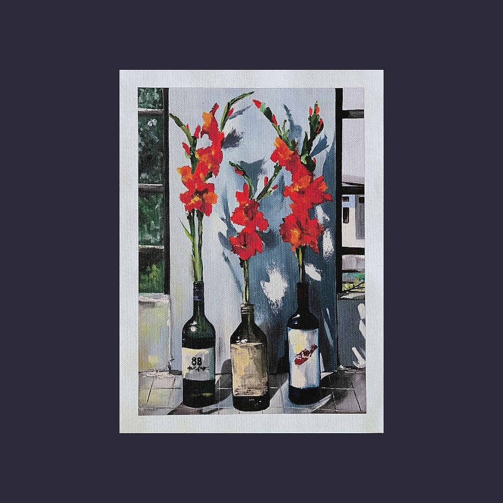 Bottled Gladioli - Print on Canvas 9"*12.5"