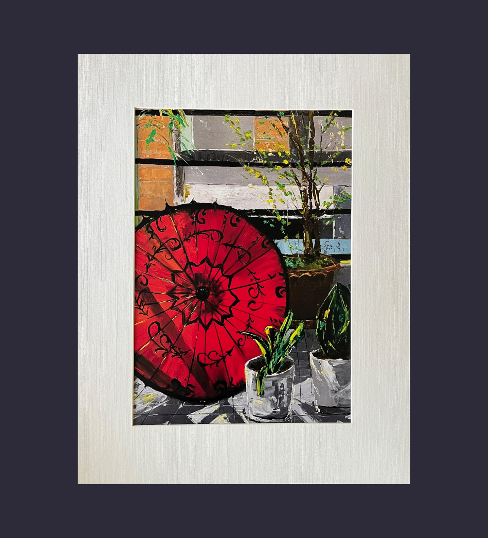 Myanmar Pathein Htee (umbrella) - Mat boarded Print on High Quality Paper 12"*15"