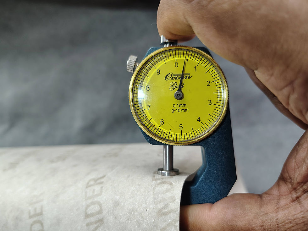 Thumbnail: Salamander Salpa 0.4mm thickness verified with dial gauge — Sneaky Leather Supply Co., India