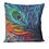 Thumbnail: Vintage Peacock Cushion - Vibrant Feather Print Cushion Refurbished 41 x 41cm