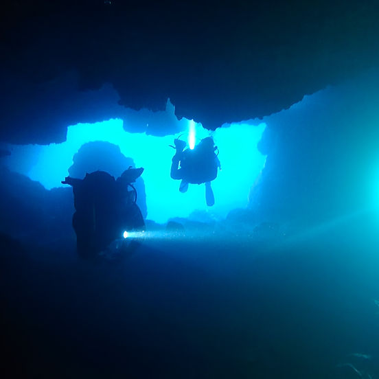 Entering the Pozzo cave