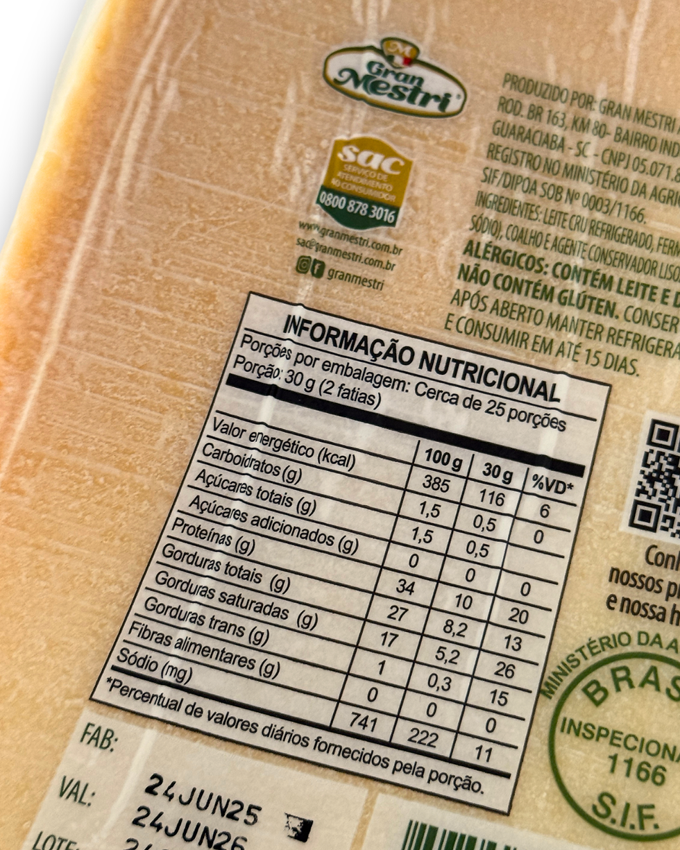 Miniatura: Queijo Tipo Grana Padano Fracionado Gran Mestri