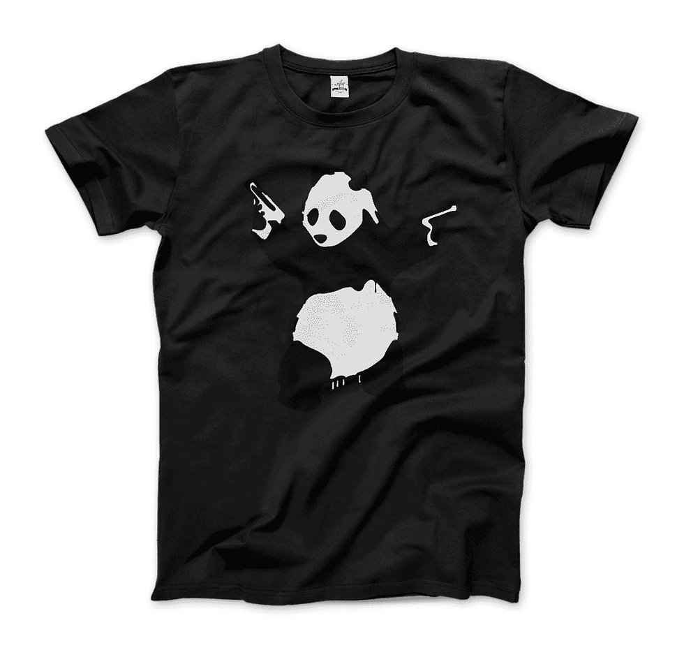 Thumbnail: Banksy Pandamonium Armed Panda Artwork T-Shirt