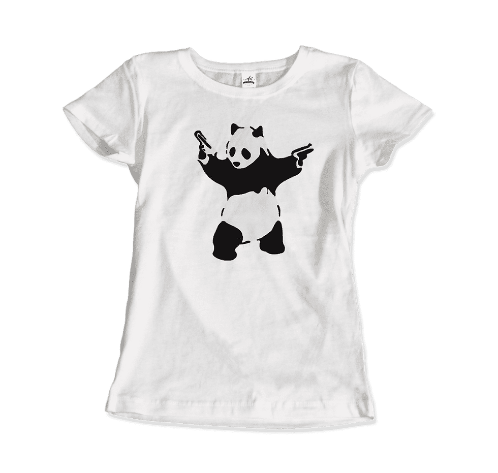 Thumbnail: Banksy Pandamonium Armed Panda Artwork T-Shirt