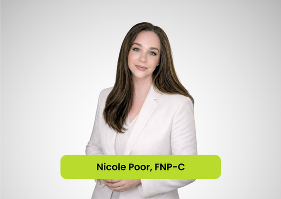 Nicole Poor, FNP-C, provides compassionate care in skin health, aesthetic medicine, and surgical dermatology at Allure Wellness Center in Evansville, IN.