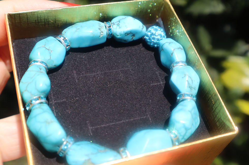Thumbnail: Natural Turquoise Bracelet with Charm