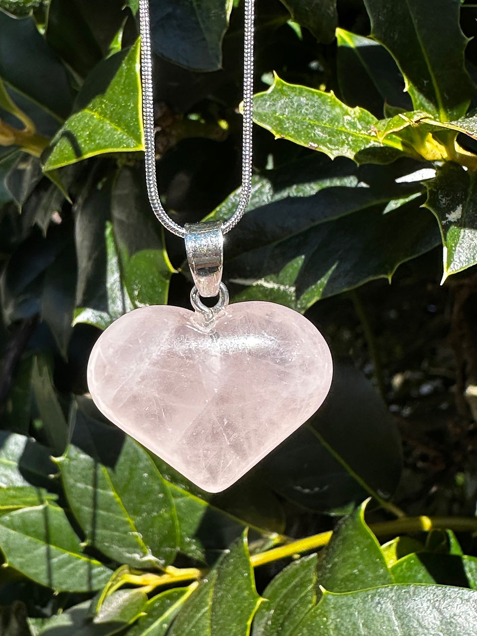 Thumbnail: Natural Rose Quartz Heart Necklace