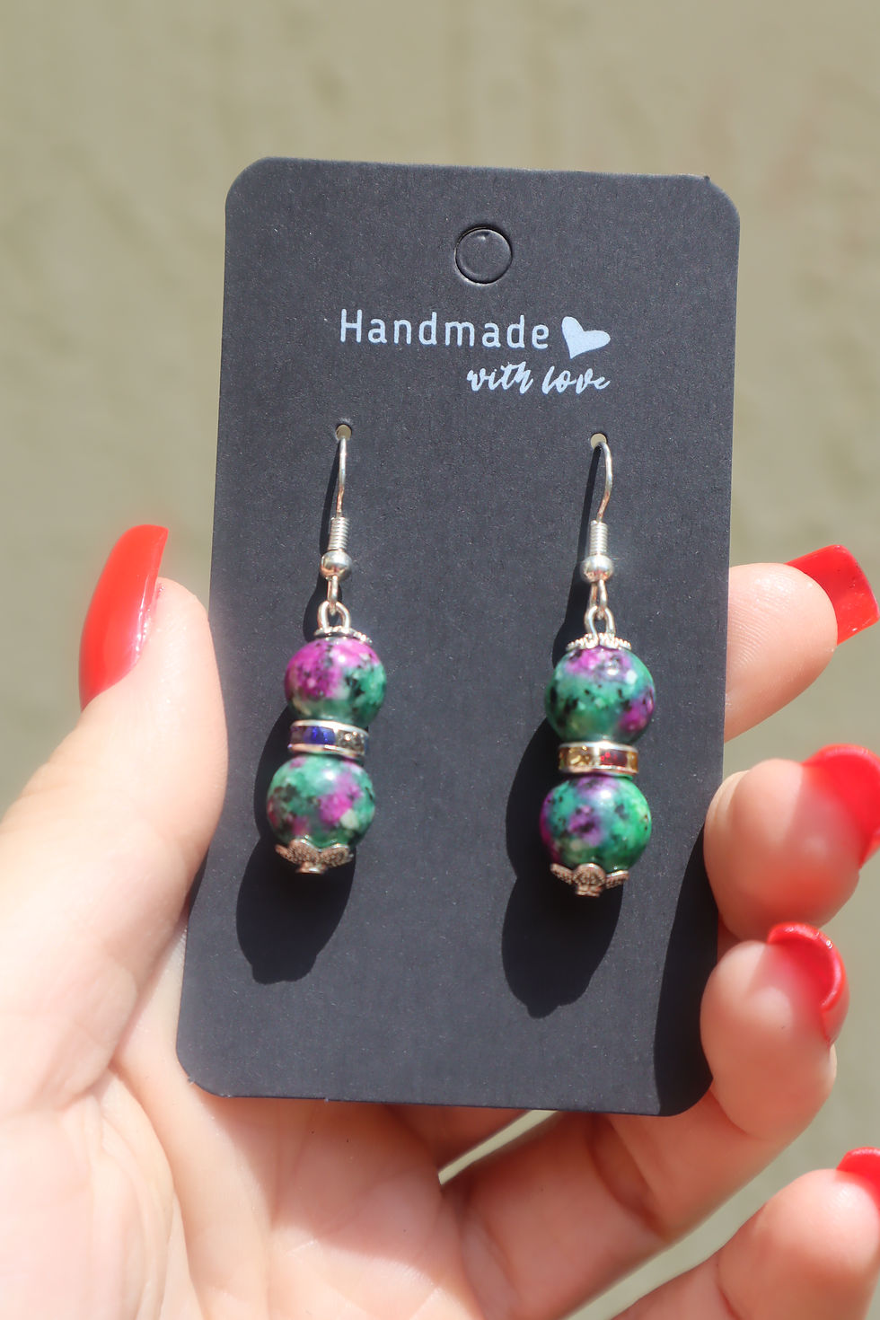 Thumbnail: Earth & Heart Harmony” – Epidote Zoisite Crystal Earrings