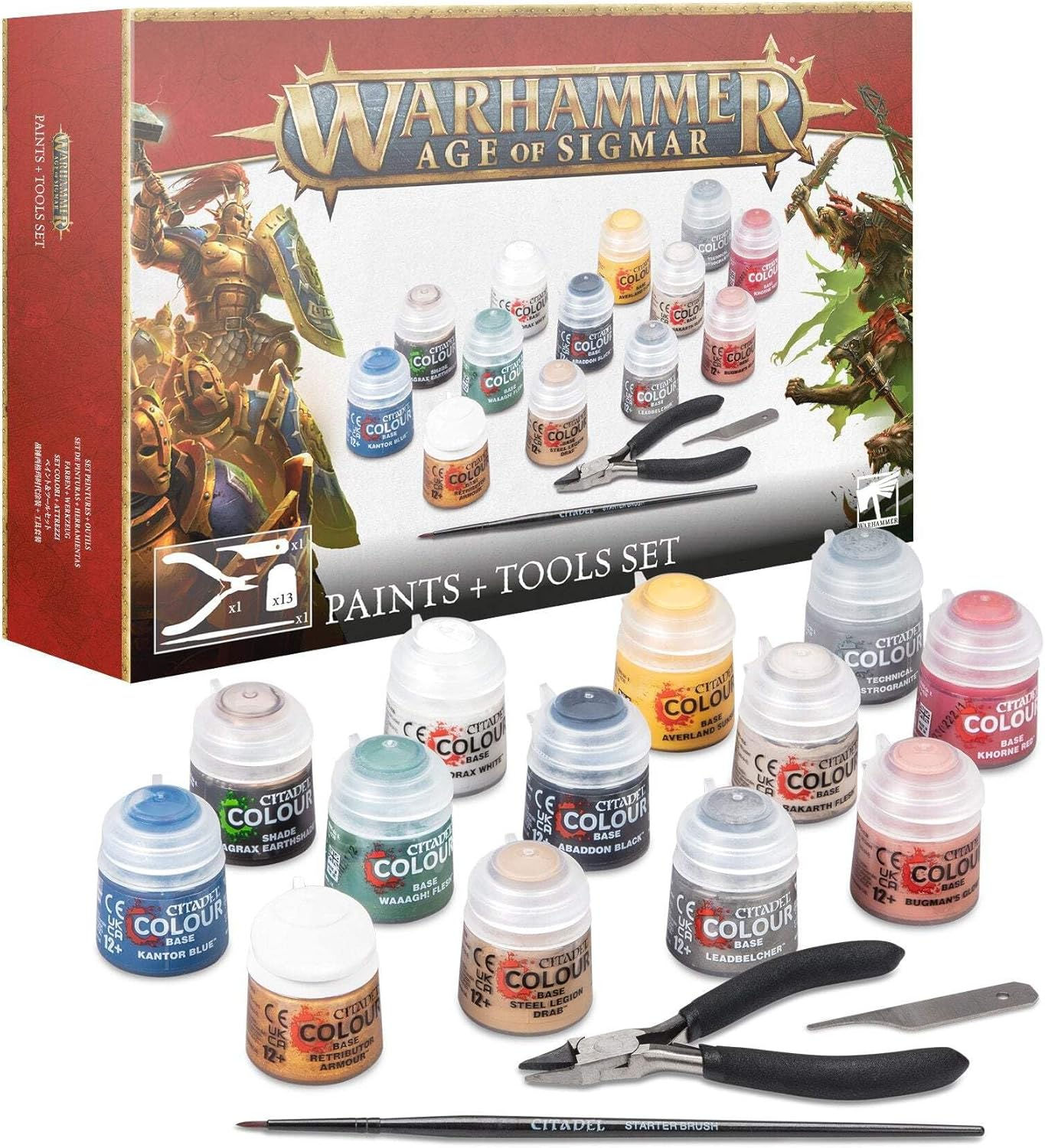 Warhammer AOS: Paints + Tools Set