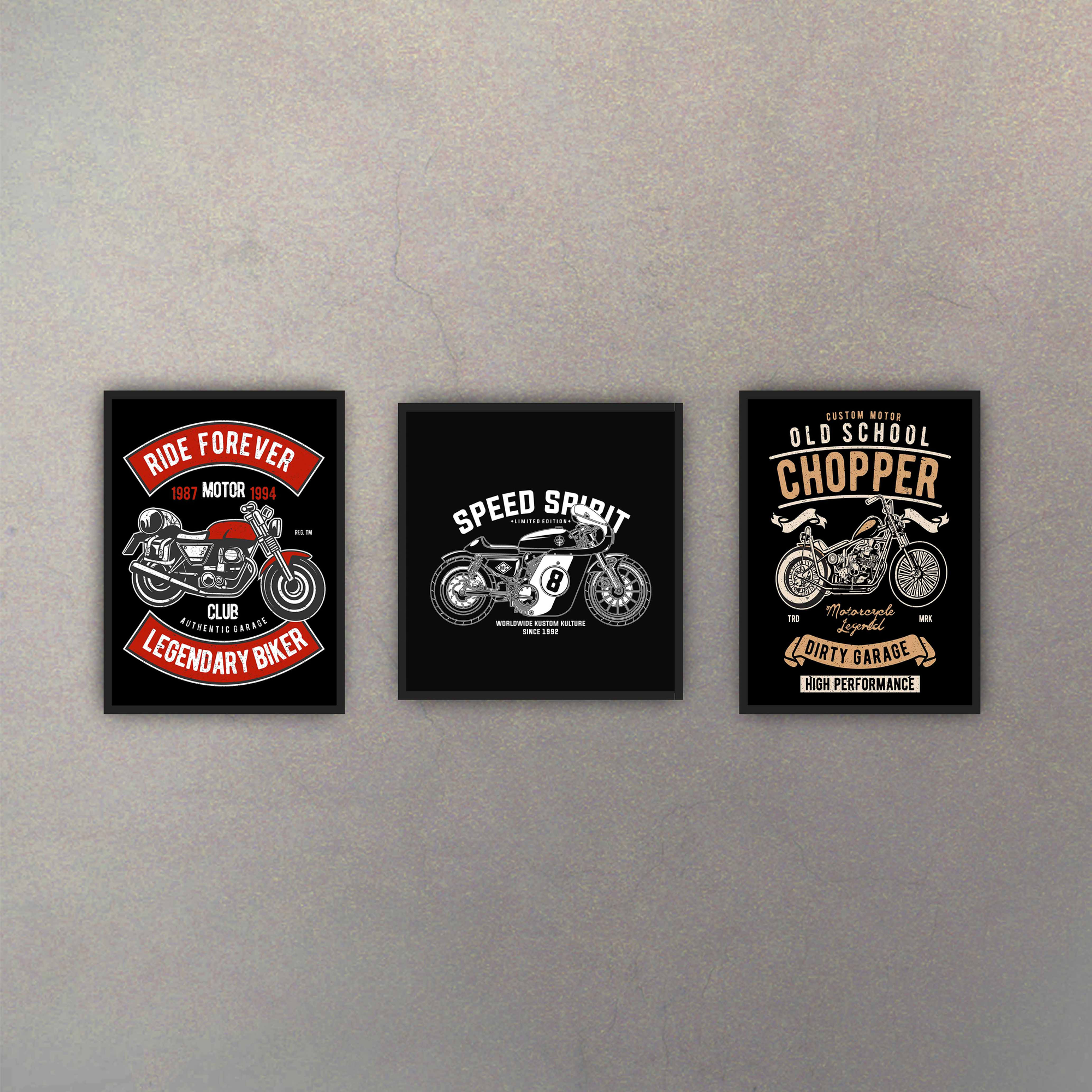 Set Motos (3 Cuadros)