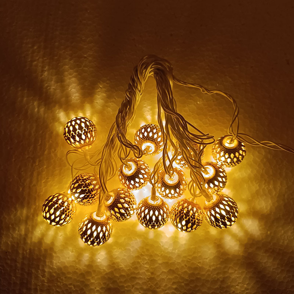 Moroccan Ball String Lights for Indoor/Outdoor Decoration (3.8 Meter, 14 LED)
