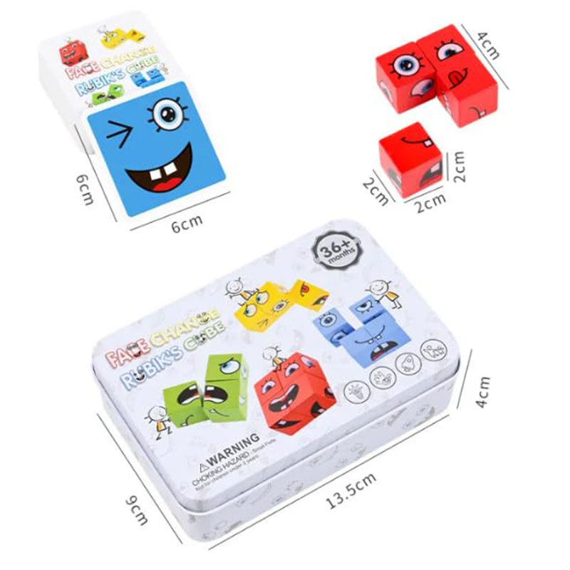 Thumbnail: Emoji Cube face Change Game for Kids Blocks, Expressions - simple electronics Puzzles - www.simpleelectronics.in