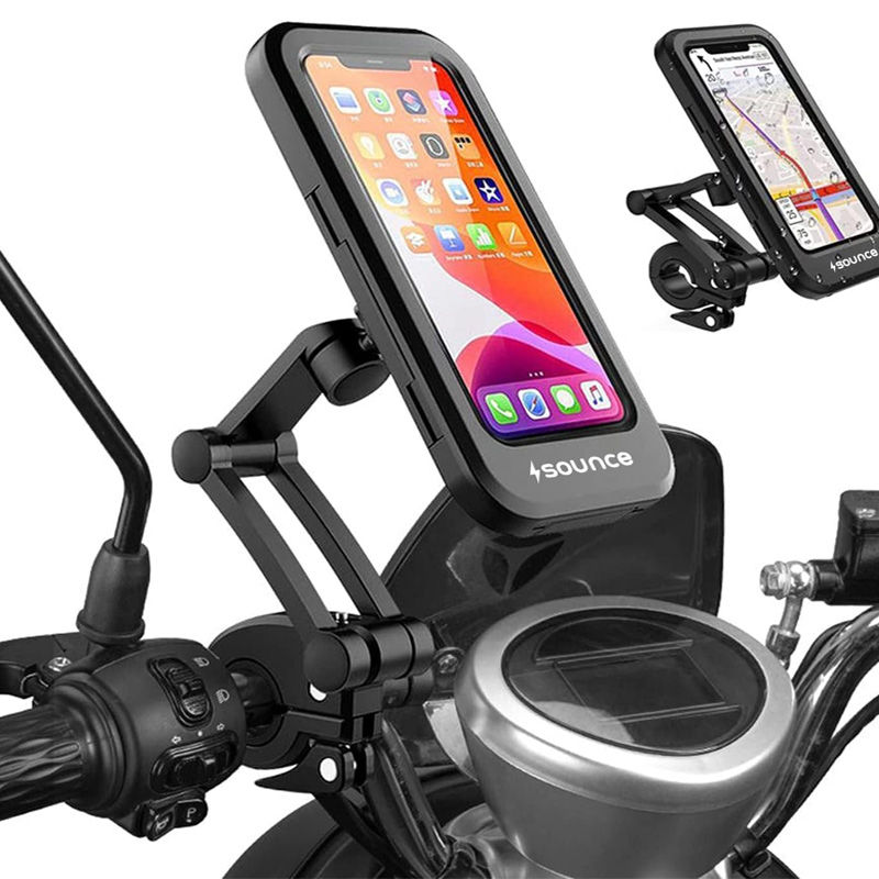 Bike Phone Mount Waterproof Cell Phone Holder 360 Rotation Motorcycle Phone Case