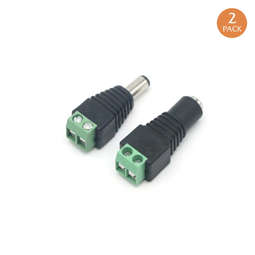 1 Pair Male + Female CCTV Cameras 2.1mm x 5.5mm DC Plug