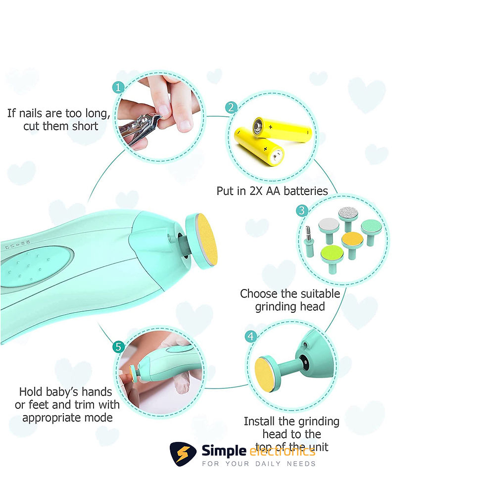 Thumbnail: Electric Baby Nail Trimmer with LED Light | Safe Nail Cutter for Newborns & Kids