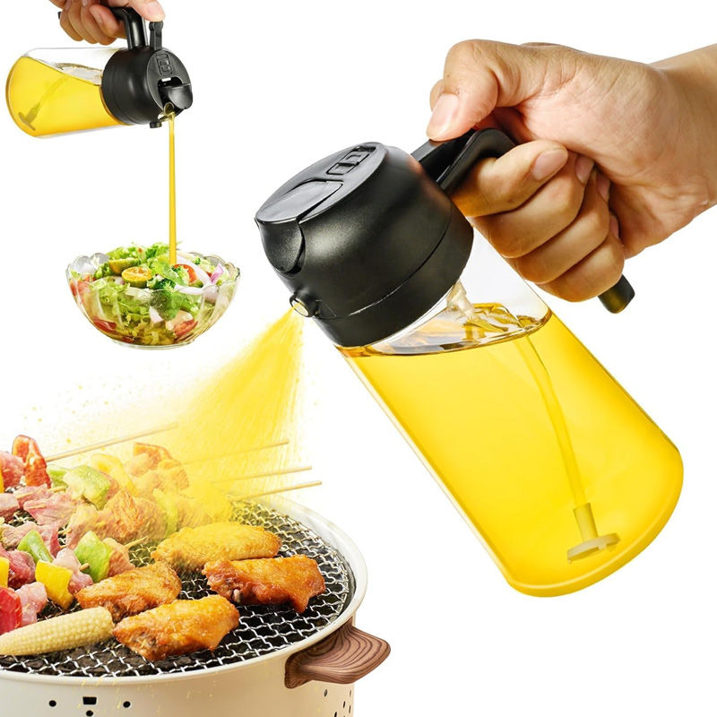 500ml 2 in 1 Olive Oil Sprayer and Oil Dispenser Glass Bottle