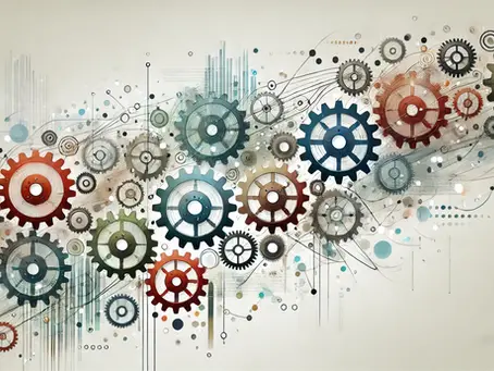 multiple gears of various sizes in a horizontal line