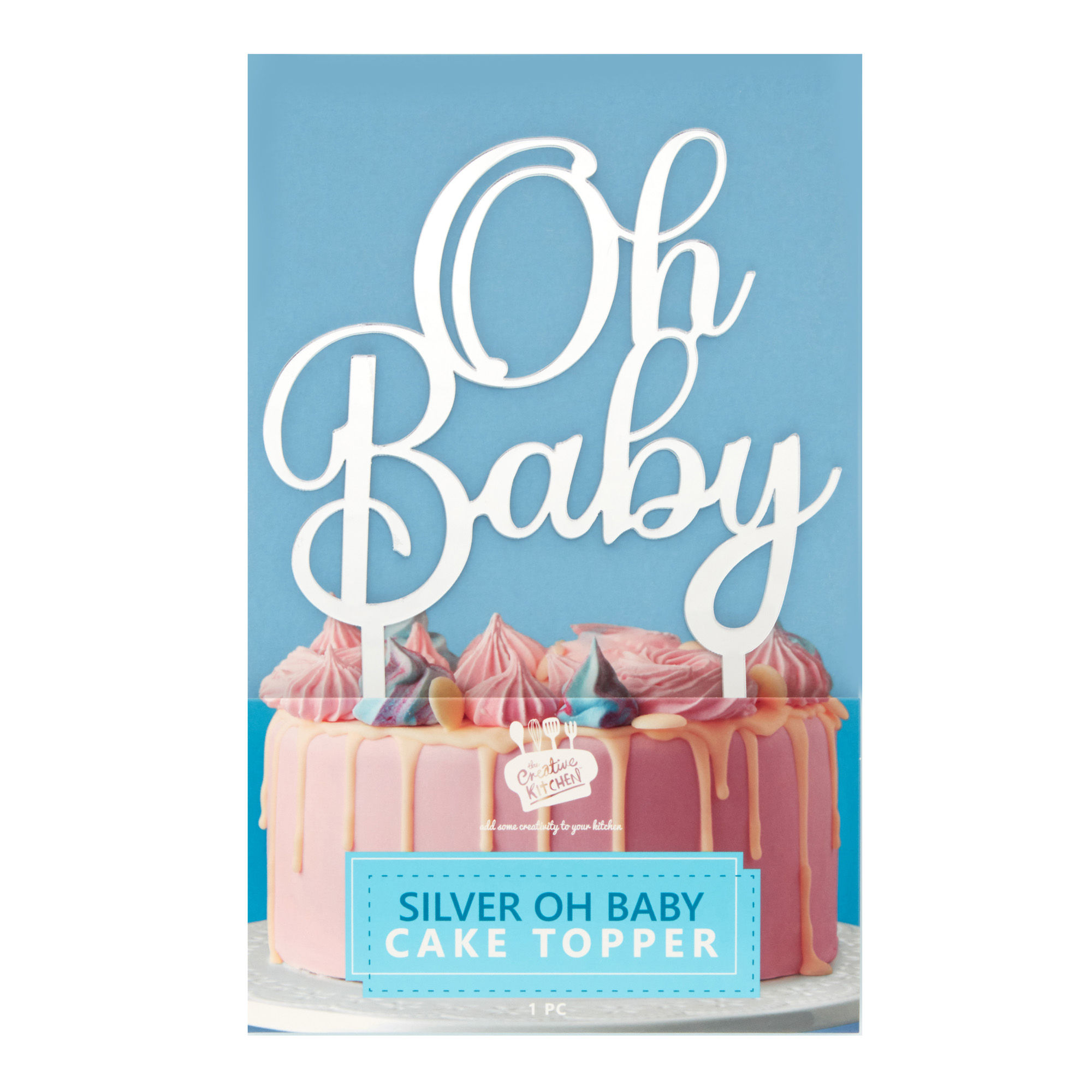 Silver Oh Baby Cake Topper