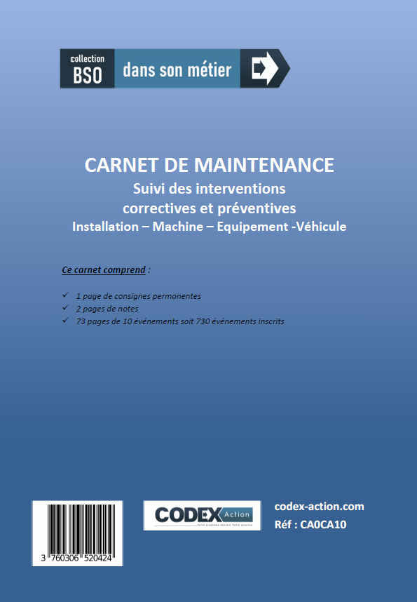 Miniature : Carnet de maintenance A5 68 pages