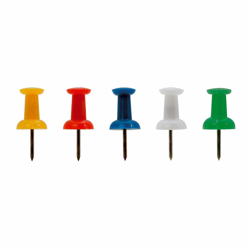 Miniature : Lot de 30 Punaises de bureau Push Pins colorées tête bobine
