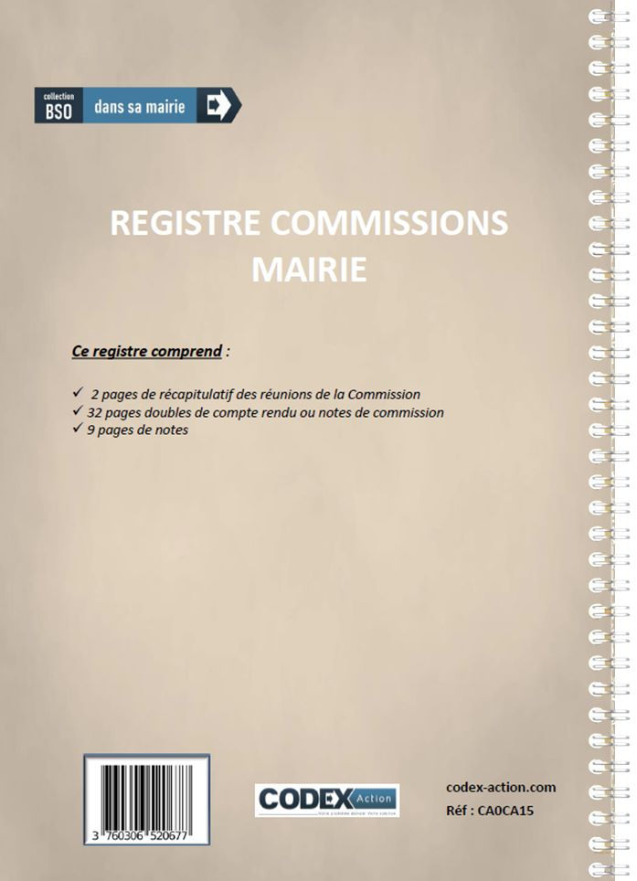Miniature : Registre commission Mairie A4 spirale 80 pages