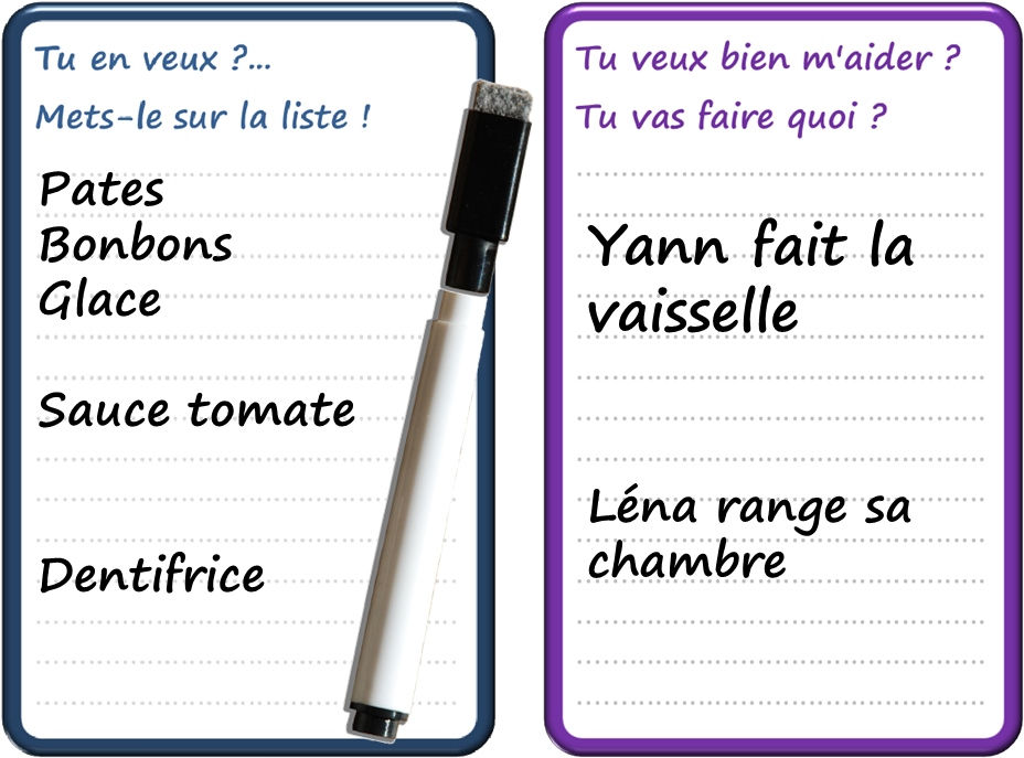 Miniature : Magnet effaçable 'Tu en Veux' et 'Tu veux bien' frigo effaçable 15x21 cm A5